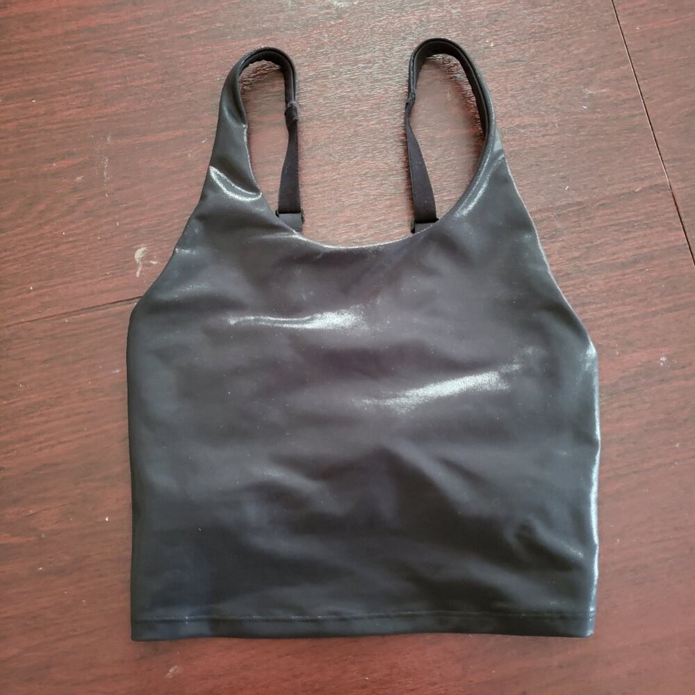 Old Navy metallic black longline sports bra XS - Picture 2 of 12